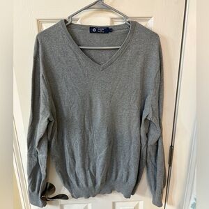 J Crew Gray Cotton Cashmere Sweater Sz Large Classic Traditional Preppy